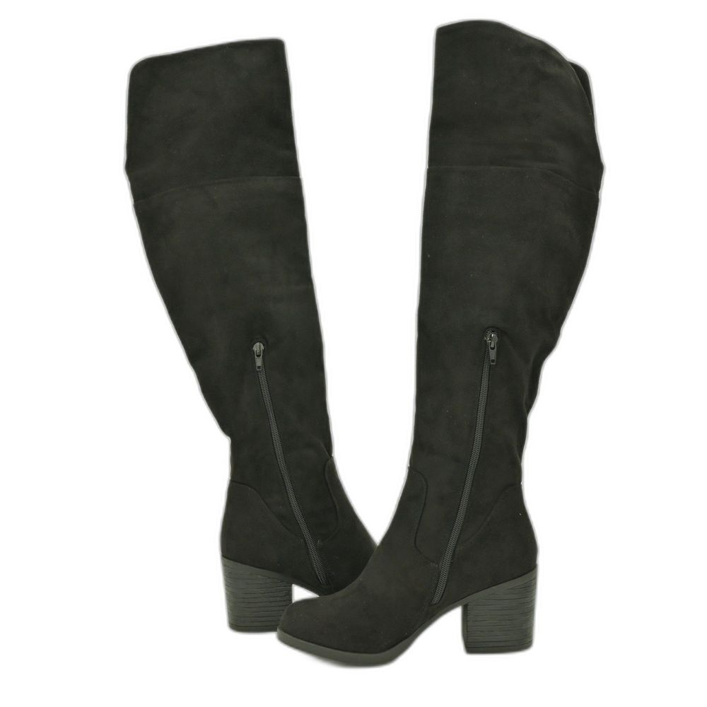 Journee Collection Women's Side Zipper Knee Boots in Brown Size 7.5